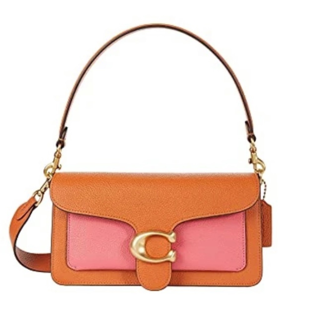 💗🧡 Coach - Tabby 26 - Colorblock 🍉 Watermelon / Burnt Orange / Brass